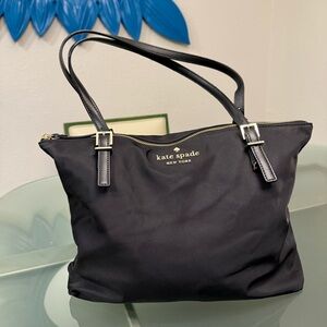 Kate Spade Black Nylon Zip Tote